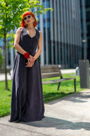 Fusta pantalon cupro, ampla si larga