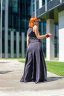 Fusta pantalon cupro, ampla si larga
