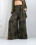 Pantaloni matase naturala, animal print