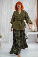Pantaloni matase naturala, animal print