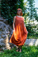 Rochie cargo - portocalie/caramizie