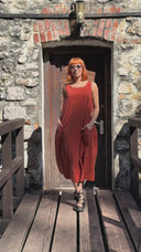 Rochie cargo - portocalie/caramizie